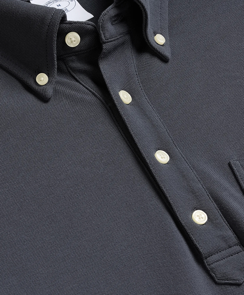 Cotton Pique Popover Polo Shirt, image 5