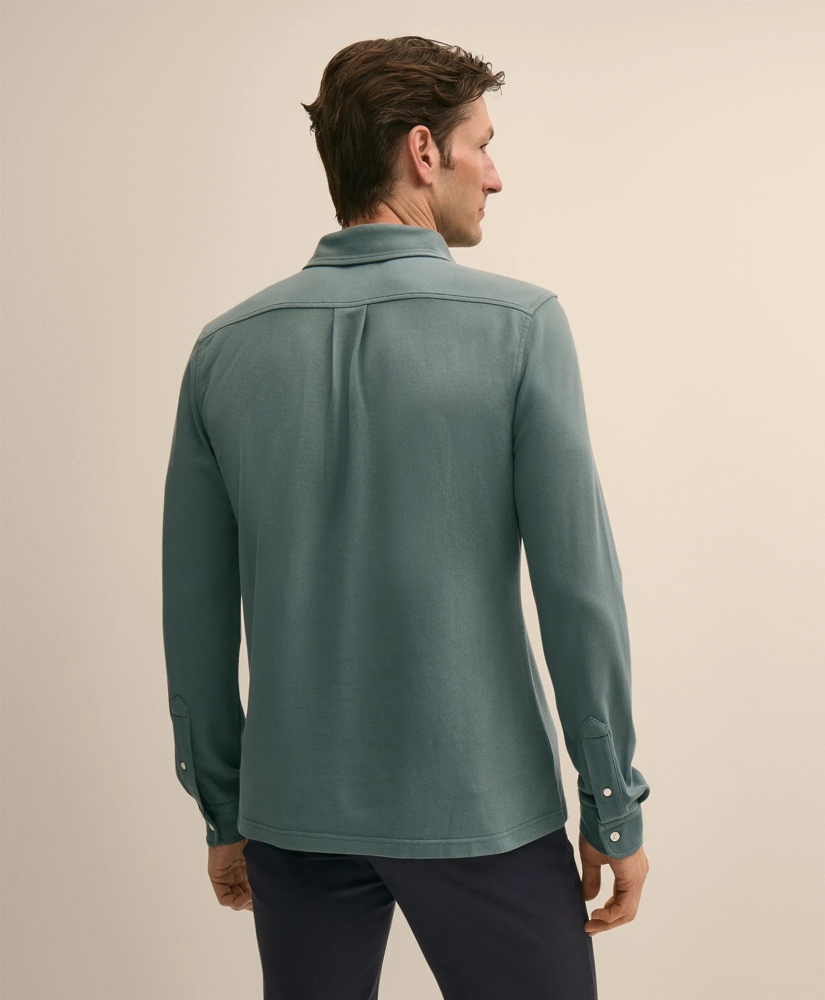 Cotton Pique Popover Polo Shirt, image 3