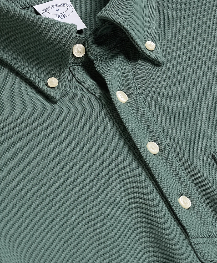 Cotton Pique Popover Polo Shirt, image 5