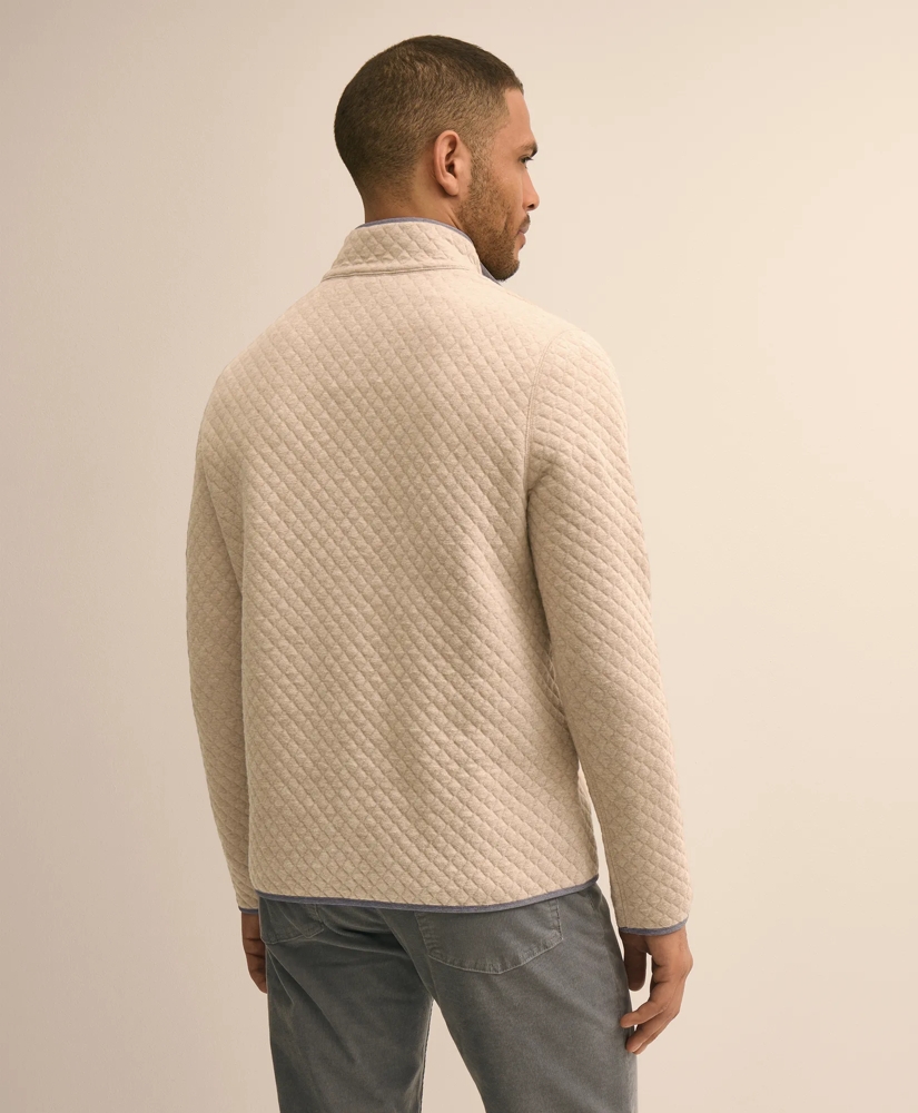Cotton Blend Diamond-Quilted Quarter-Zip, image 3