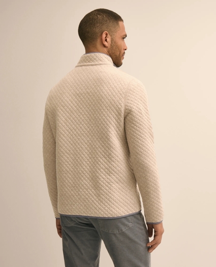 Cotton Blend Diamond-Quilted Quarter-Zip, image 3