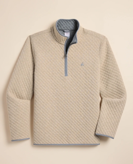 Cotton Blend Diamond-Quilted Quarter-Zip, image 4