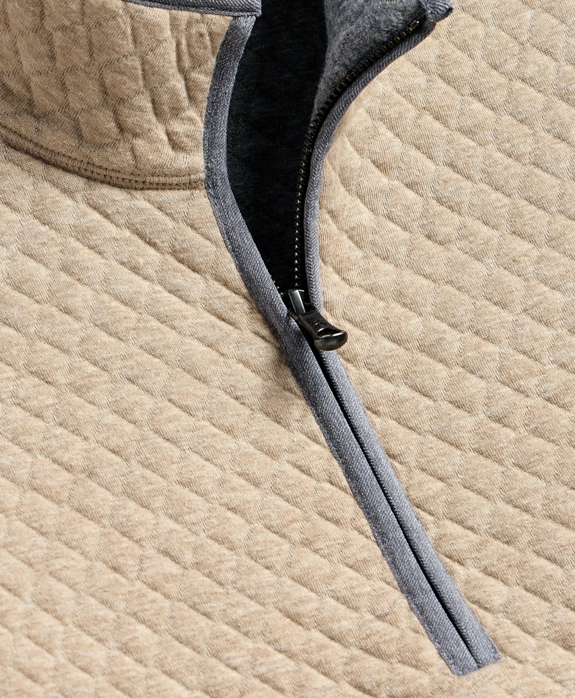 Cotton Blend Diamond-Quilted Quarter-Zip, image 5