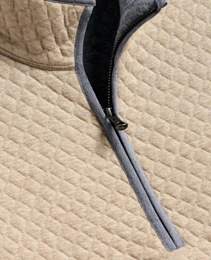 Cotton Blend Diamond-Quilted Quarter-Zip, image 5