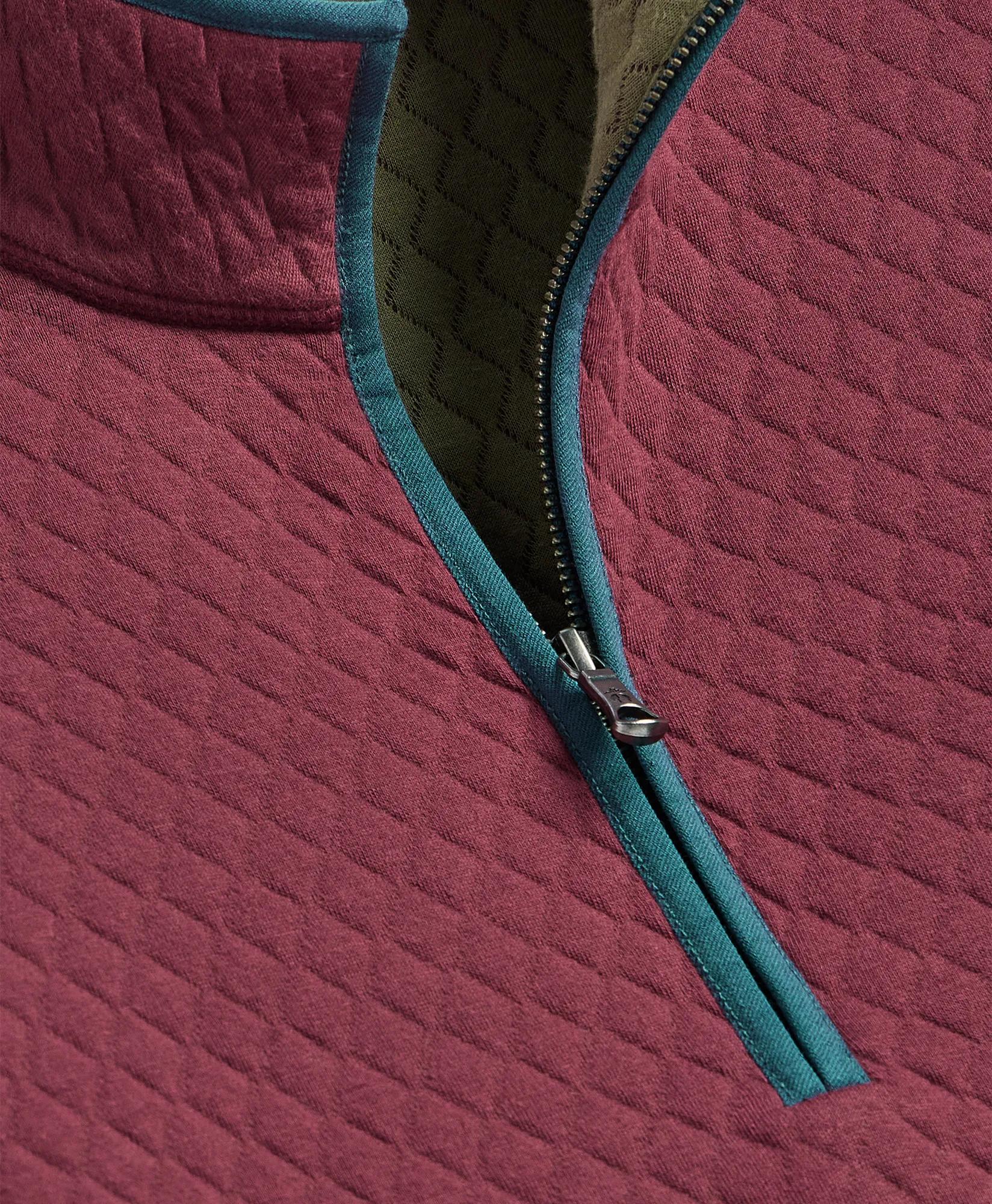 Cotton Blend Diamond-Quilted Quarter-Zip, image 2