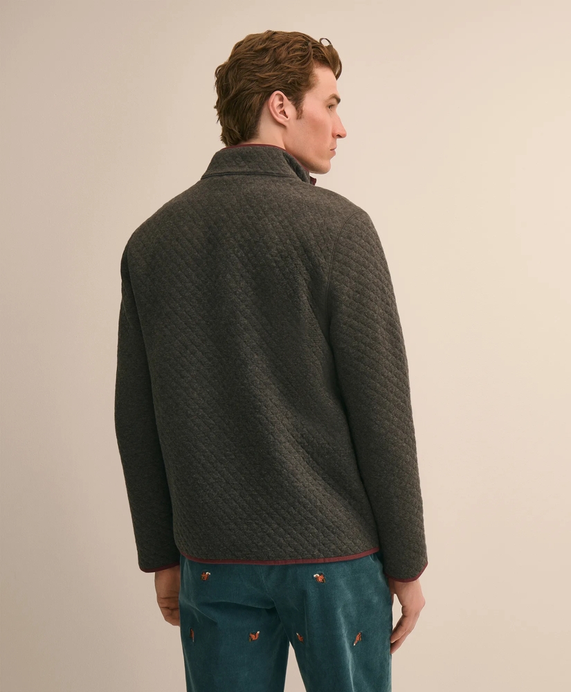 Cotton Blend Diamond-Quilted Quarter-Zip, image 3