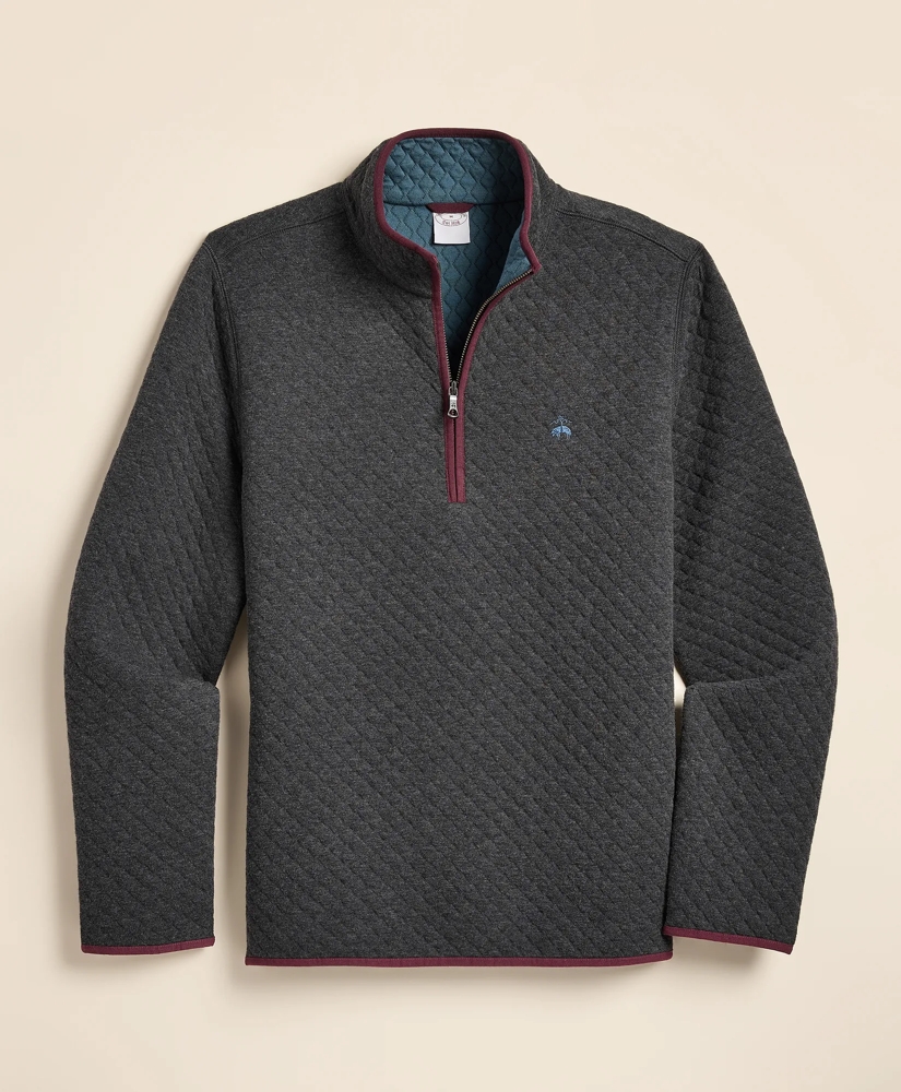 Cotton Blend Diamond-Quilted Quarter-Zip, image 4