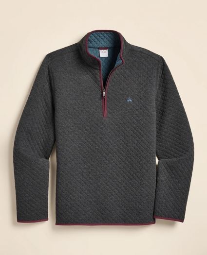 Cotton Blend Diamond-Quilted Quarter-Zip, image 4