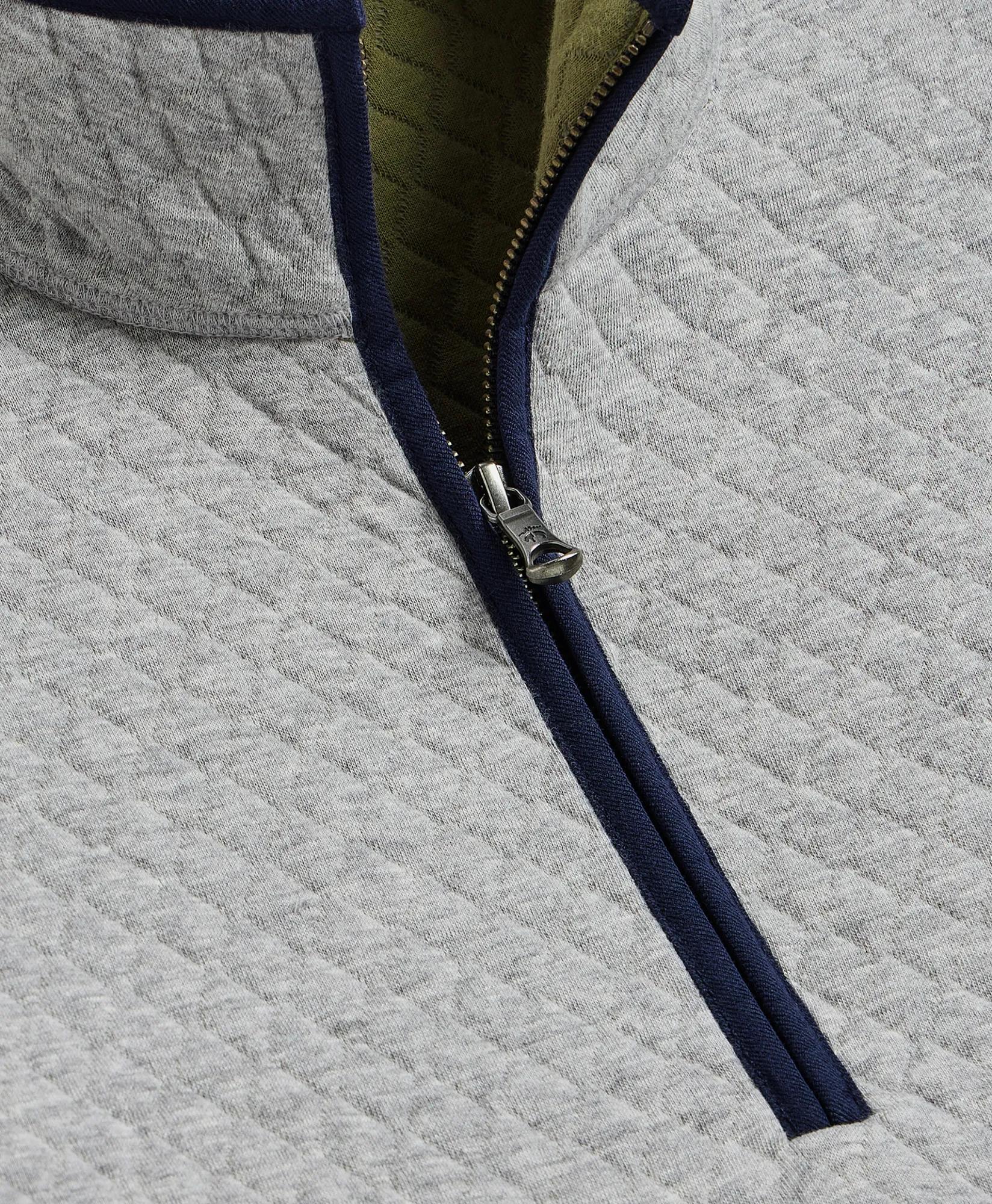 Cotton Blend Diamond-Quilted Quarter-Zip, image 2