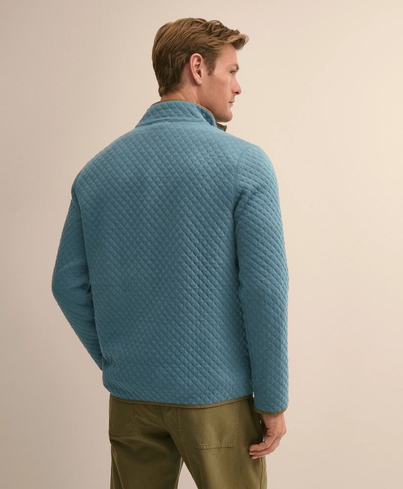 Cotton Blend Diamond-Quilted Quarter-Zip, image 3