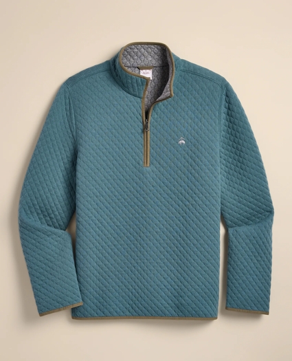 Cotton Blend Diamond-Quilted Quarter-Zip, image 4