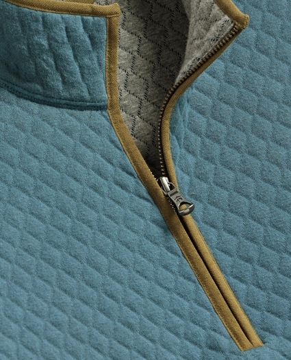 Cotton Blend Diamond-Quilted Quarter-Zip, image 5