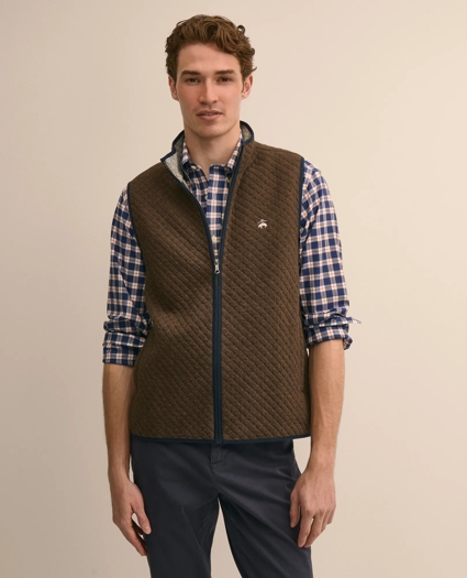 Cotton Blend Diamond-Quilted Vest