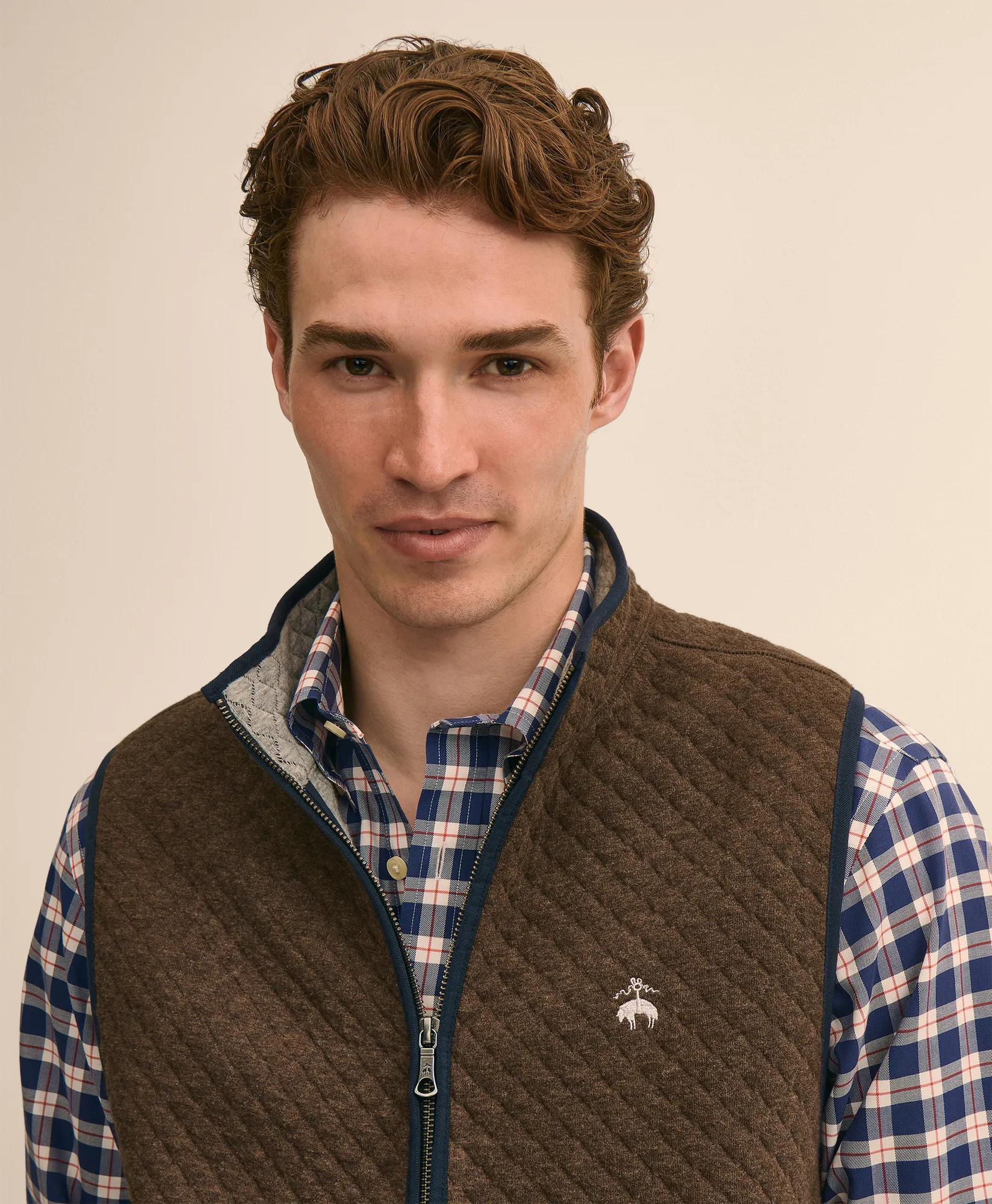 Cotton Blend Diamond-Quilted Vest, image 2