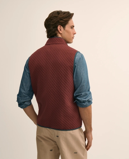 Cotton Blend Diamond-Quilted Vest, image 3