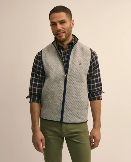 Cotton Blend Diamond-Quilted Vest