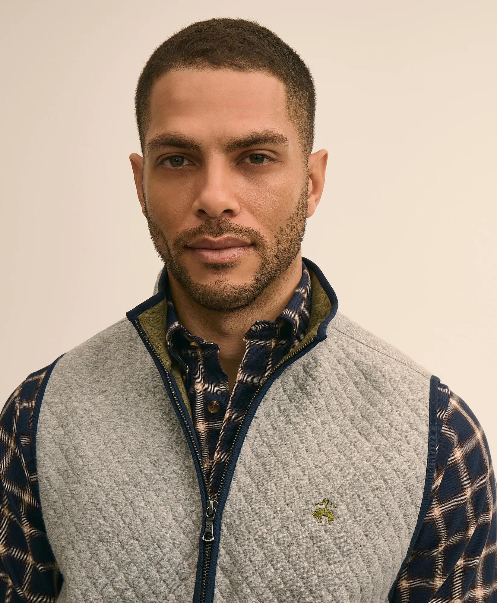 Cotton Blend Diamond-Quilted Vest, image 2