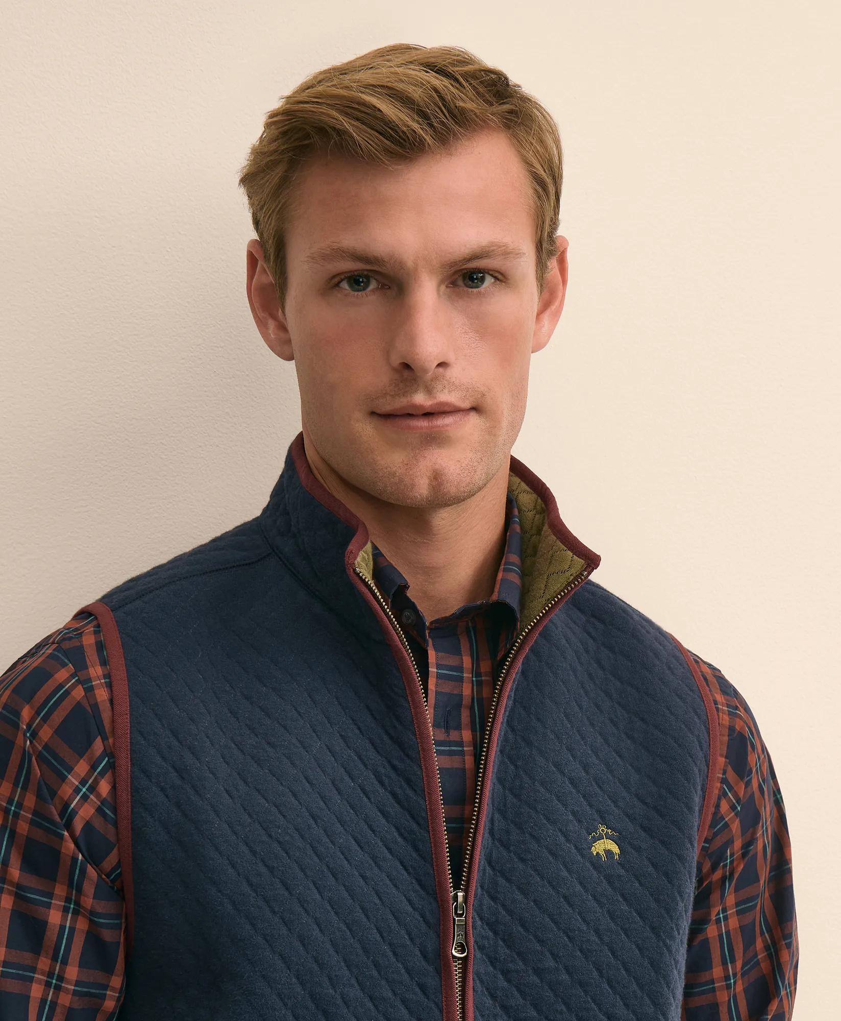 Cotton Blend Diamond-Quilted Vest, image 2