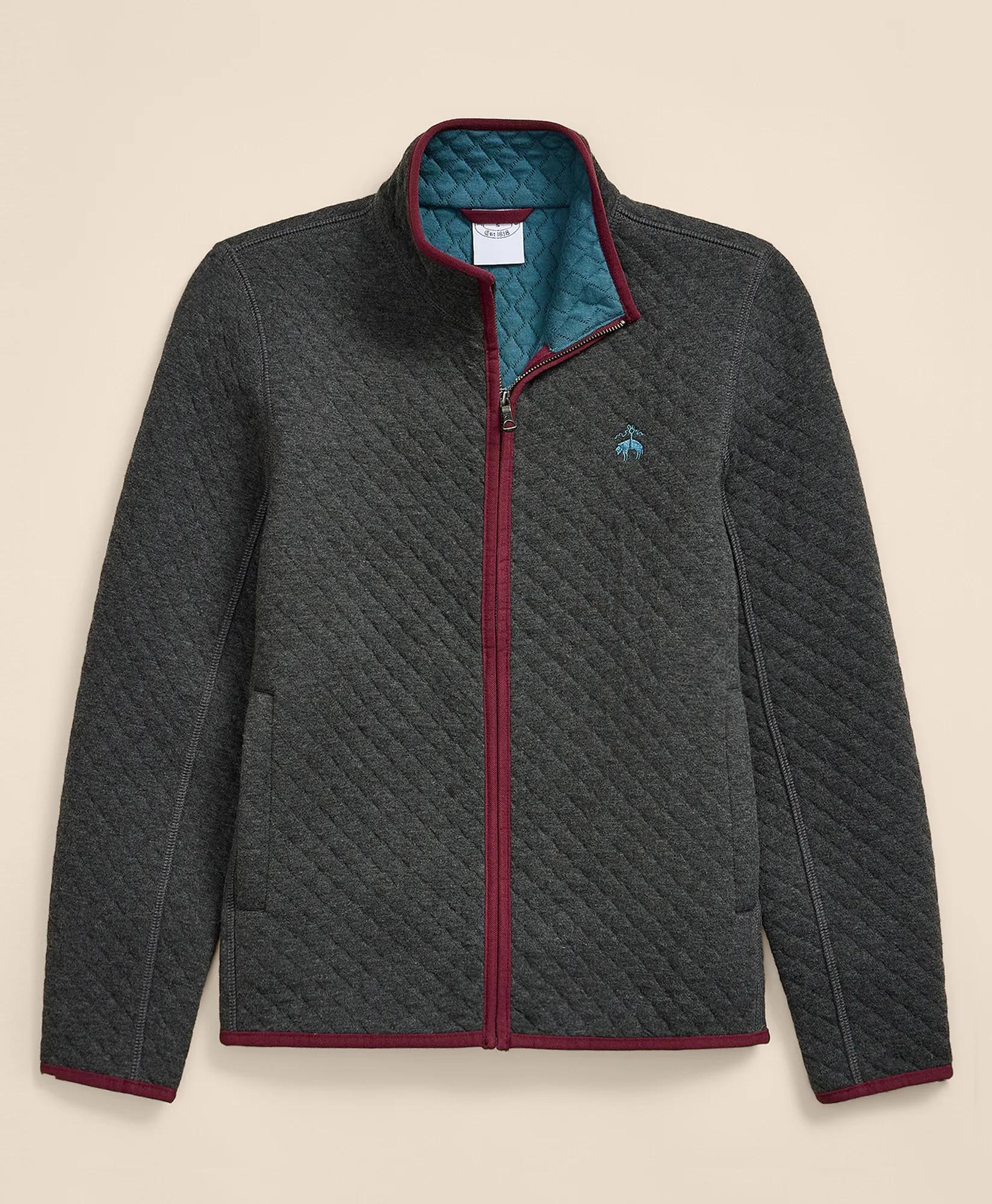 Diamond-Quilted Full-Zip Jacket, image 1