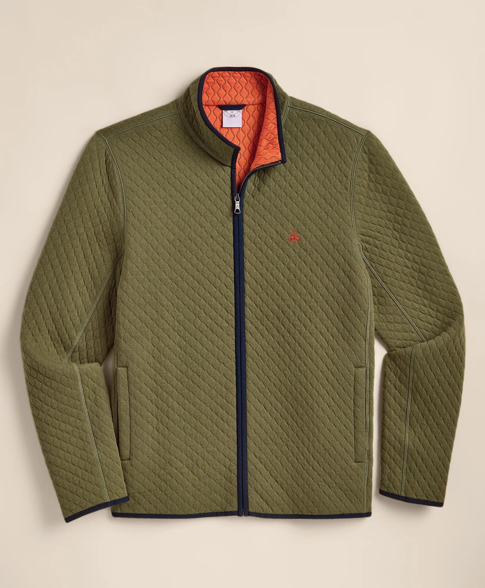 Diamond-Quilted Full-Zip Jacket, image 1
