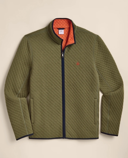 Diamond-Quilted Full-Zip Jacket