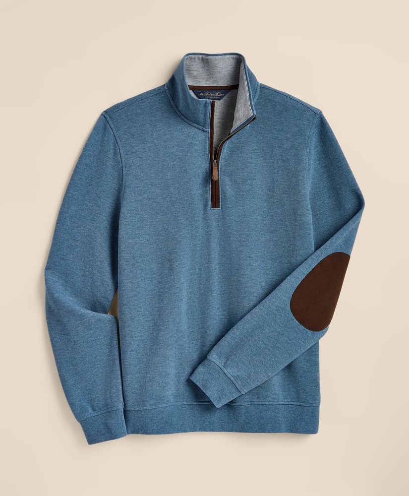Cotton Blend Pique Quarter-Zip, image 2