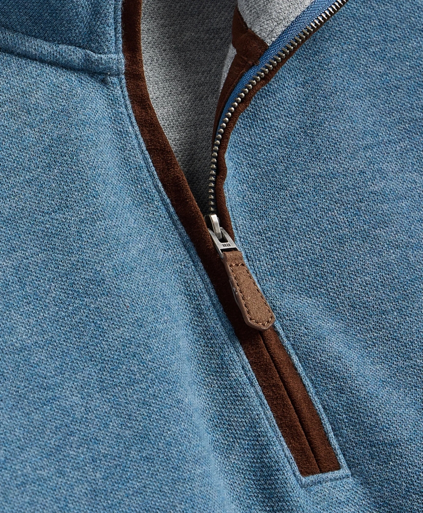 Cotton Blend Pique Quarter-Zip, image 6