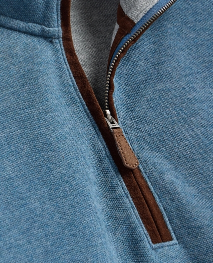 Cotton Blend Pique Quarter-Zip, image 6