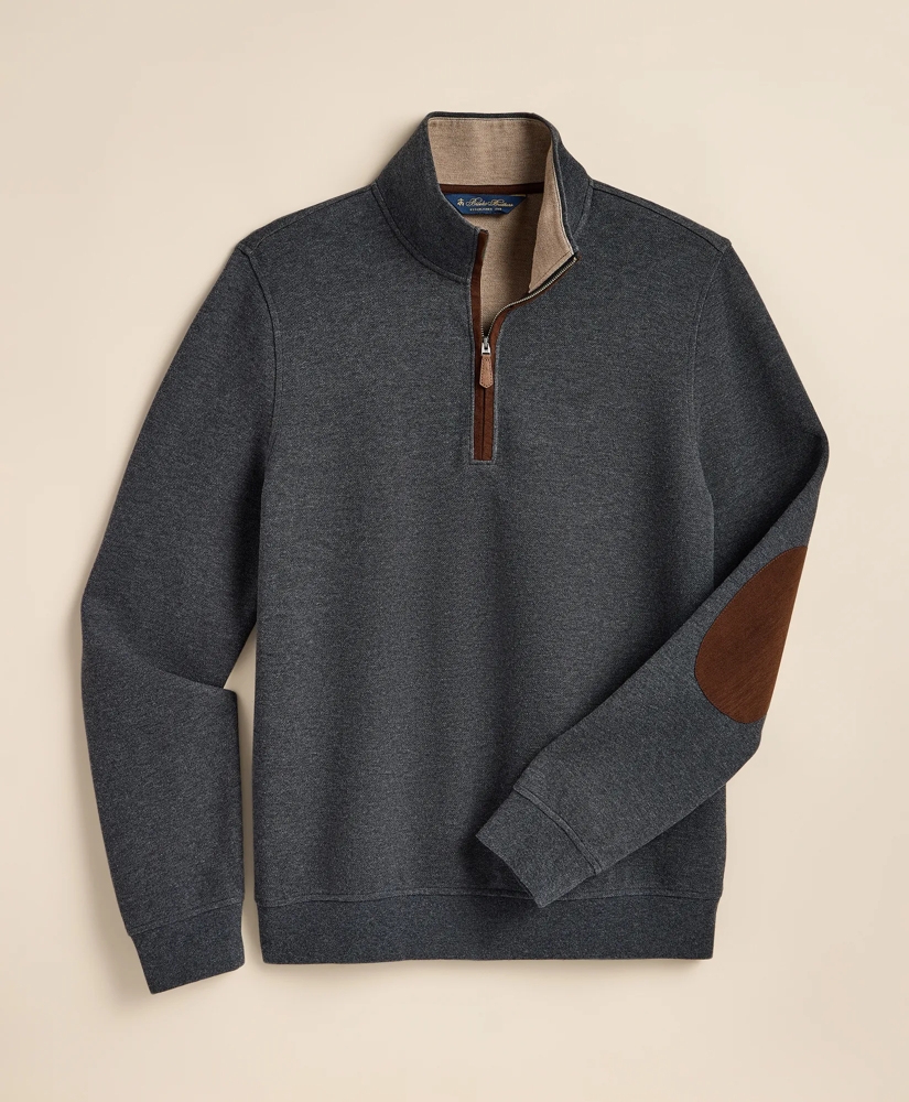 Cotton Blend Pique Quarter-Zip, image 2