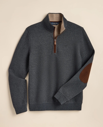 Cotton Blend Pique Quarter-Zip, image 2
