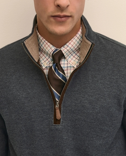 Cotton Blend Pique Quarter-Zip, image 3