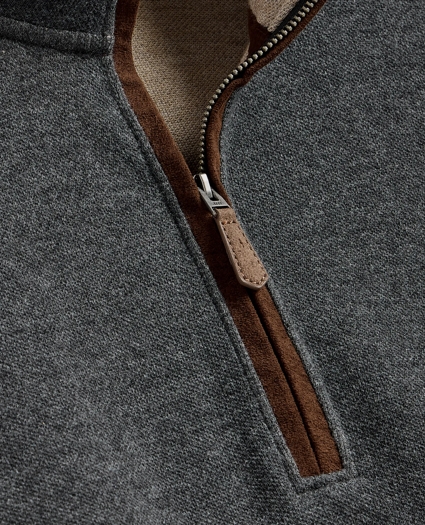 Cotton Blend Pique Quarter-Zip, image 5