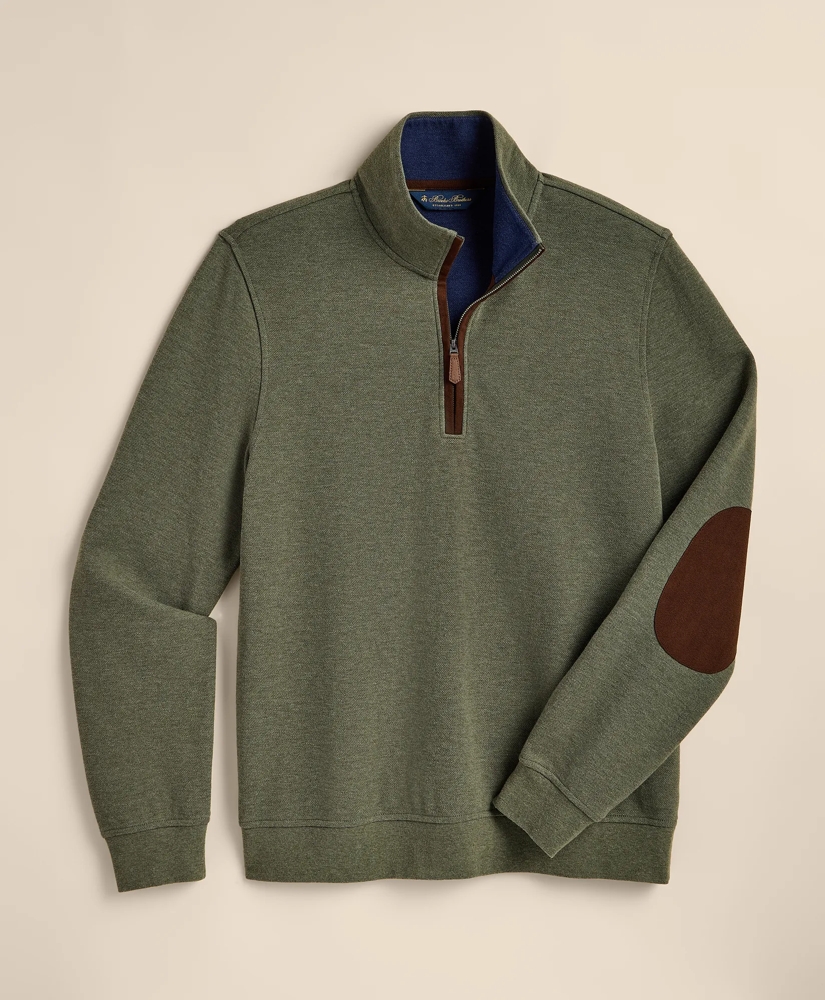 Cotton Blend Pique Quarter-Zip, image 2