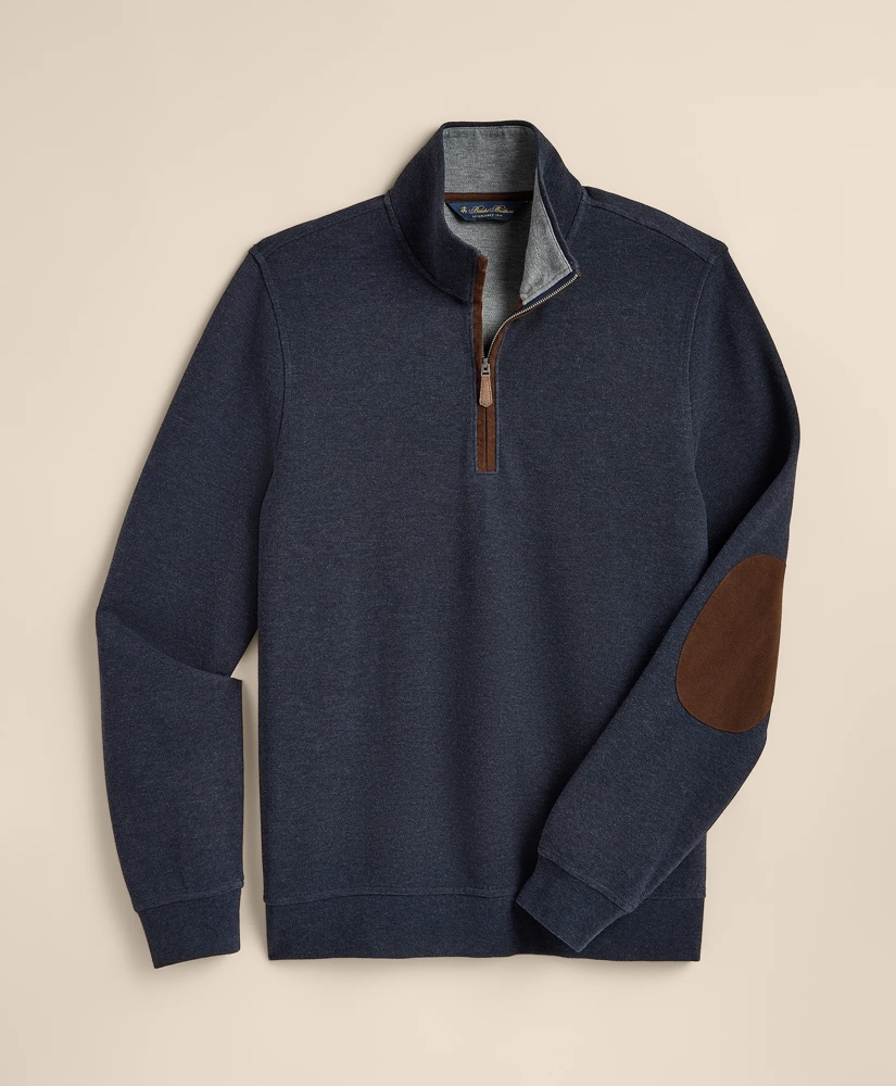 Cotton Blend Pique Quarter-Zip, image 2