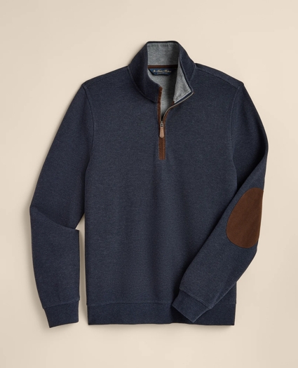 Cotton Blend Pique Quarter-Zip, image 2