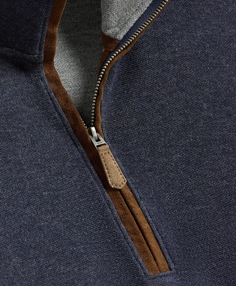 Cotton Blend Pique Quarter-Zip, image 5