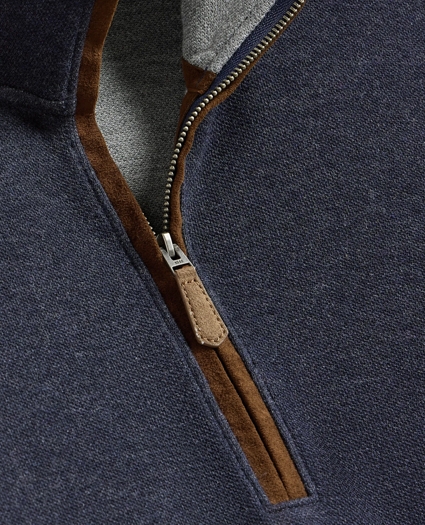 Cotton Blend Pique Quarter-Zip, image 5