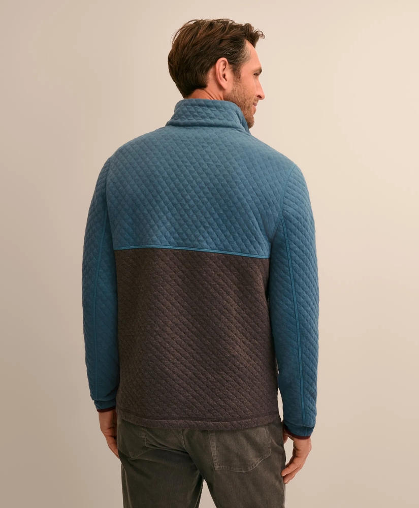 Cotton Blend Quilted Color Blocked Quarter-Zip, image 4