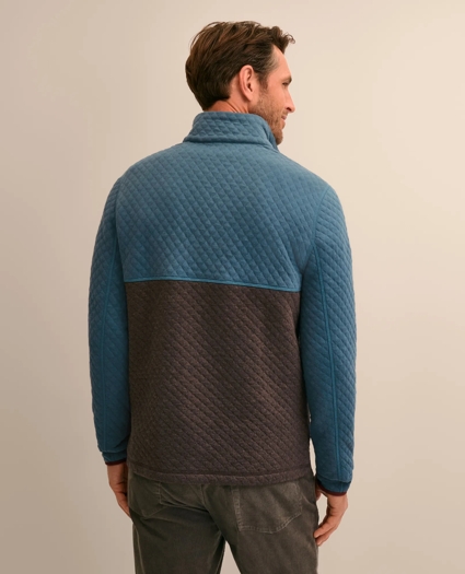 Cotton Blend Quilted Color Blocked Quarter-Zip, image 4