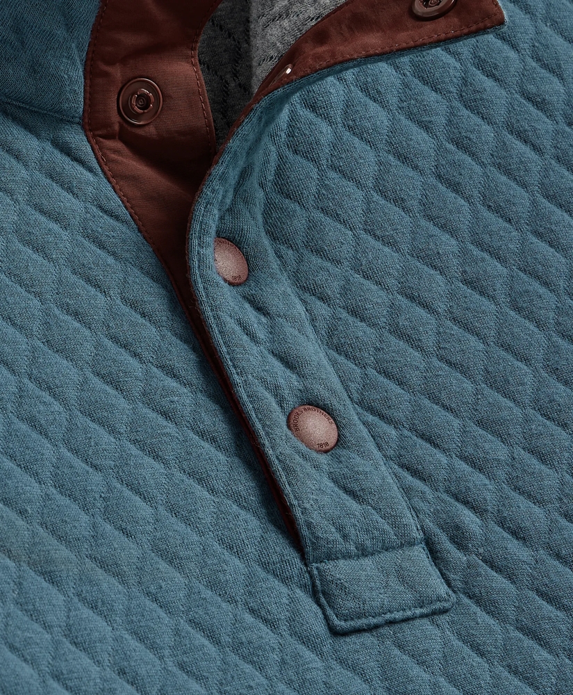 Cotton Blend Quilted Color Blocked Quarter-Zip, image 5