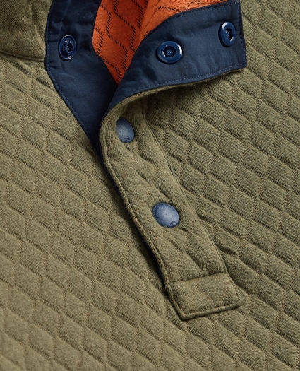 Cotton Blend Quilted Color Blocked Quarter-Zip, image 5