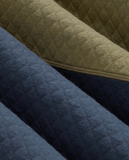 Cotton Blend Quilted Color Blocked Quarter-Zip, image 6