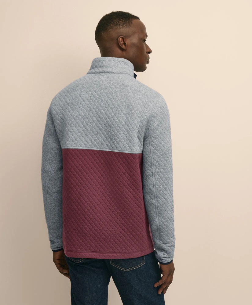 Cotton Blend Quilted Color Blocked Quarter-Zip, image 4