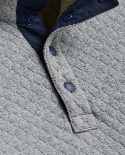 Cotton Blend Quilted Color Blocked Quarter-Zip, image 5