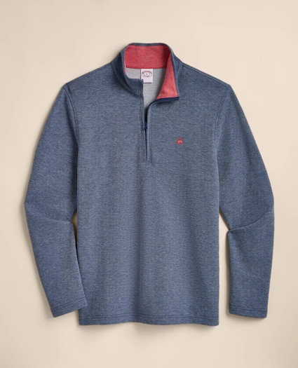Cotton Blend Pique Quarter-Zip