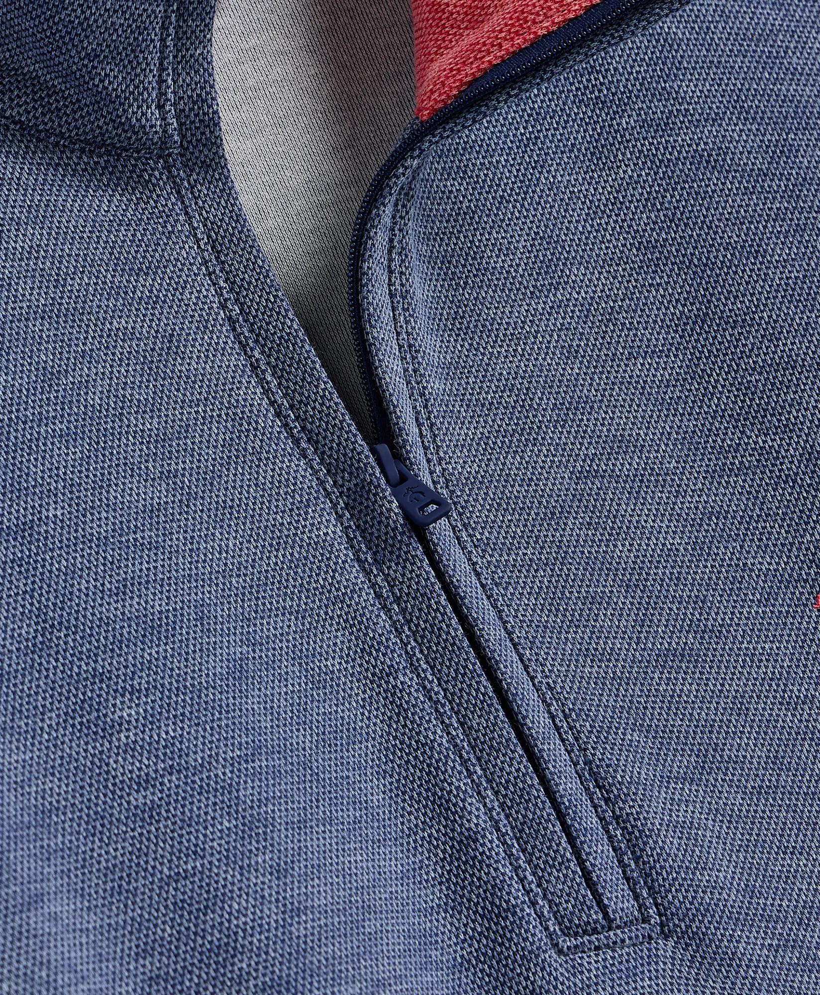 Cotton Blend Pique Quarter-Zip, image 2