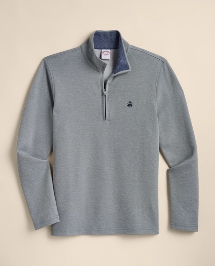 Cotton Blend Pique Quarter-Zip