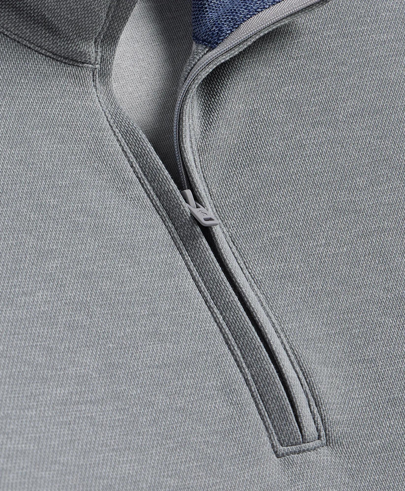 Cotton Blend Pique Quarter-Zip, image 2