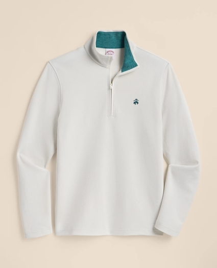Cotton Blend Pique Quarter-Zip