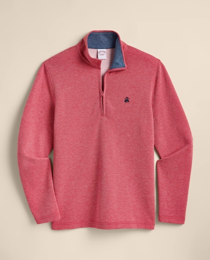 Cotton Blend Pique Quarter-Zip